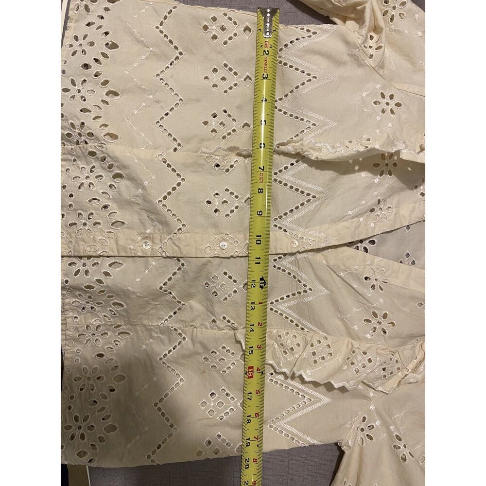 Zara Cream Eyelet Ruffle Blouse - Picture 12 of 12